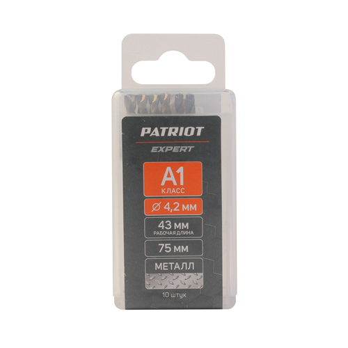 Сверло PATRIOT EXPERT по металлу, Р6М5К5, 4.2 мм, 10 шт