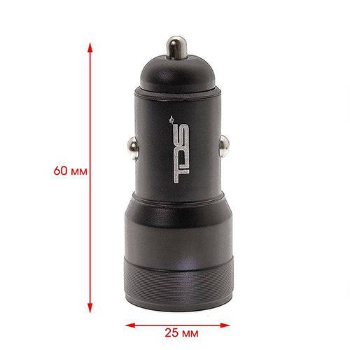 Зарядное устройство авто USB TDS TS-CAU55 (PD20W+QC3.0, 3000 mA), черный