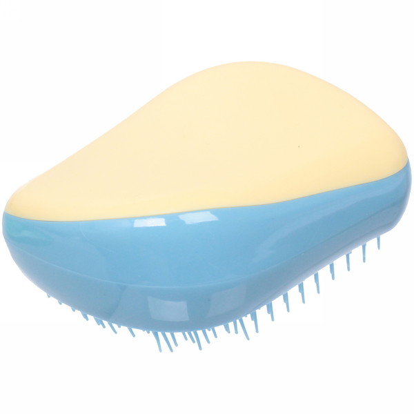 Расческа массажная компактная "Harizma", цвет жёлтый/голубой, в пластиковой коробке, 8*6см