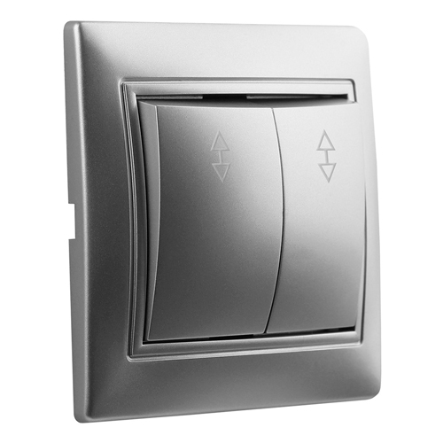 Выключатель проходной 2-клавишный 10А серебро "Венера" (SBE-01s-10-SW22-0)