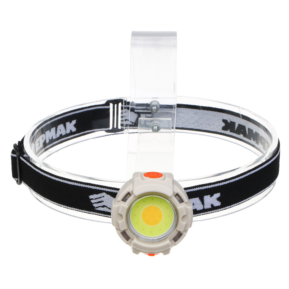 ЕРМАК Фонарь налобный, COB, 6 режимов, 500мАч, зарядка Type-C, пластик, красный свет, 53х34х53 мм