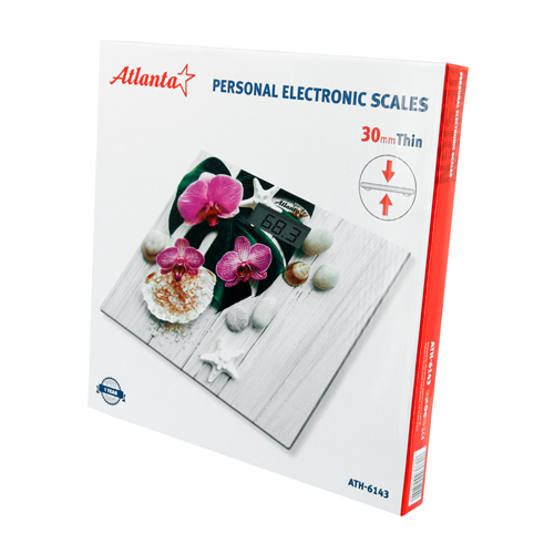 Весы напольные электронные Atlanta, 35*35*5 см, белый