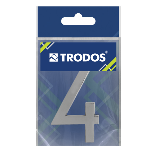 Цифра дверная Trodos "4" модерн, хром
