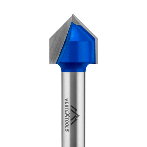 Фреза пазовая v-образная хвостовик - 8 мм, D-16 мм, H-16 мм, а° - 90°, L-51 мм vertextools 3504-081616