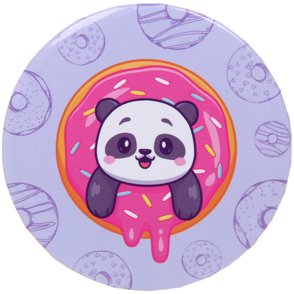 Зеркало косметическое круглое "КОЛЛЕКЦИЯ МАРЦИПАН", мишка панда, d-7,5см (пакет с подвесом)