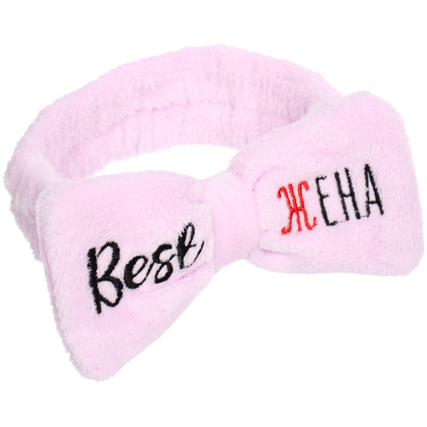 Повязка на голову "New collection Vostok - Best жена", цвет розовый, серый, голубой и сиреневый, 20*6см ( упаковка белый ZIP пакет )