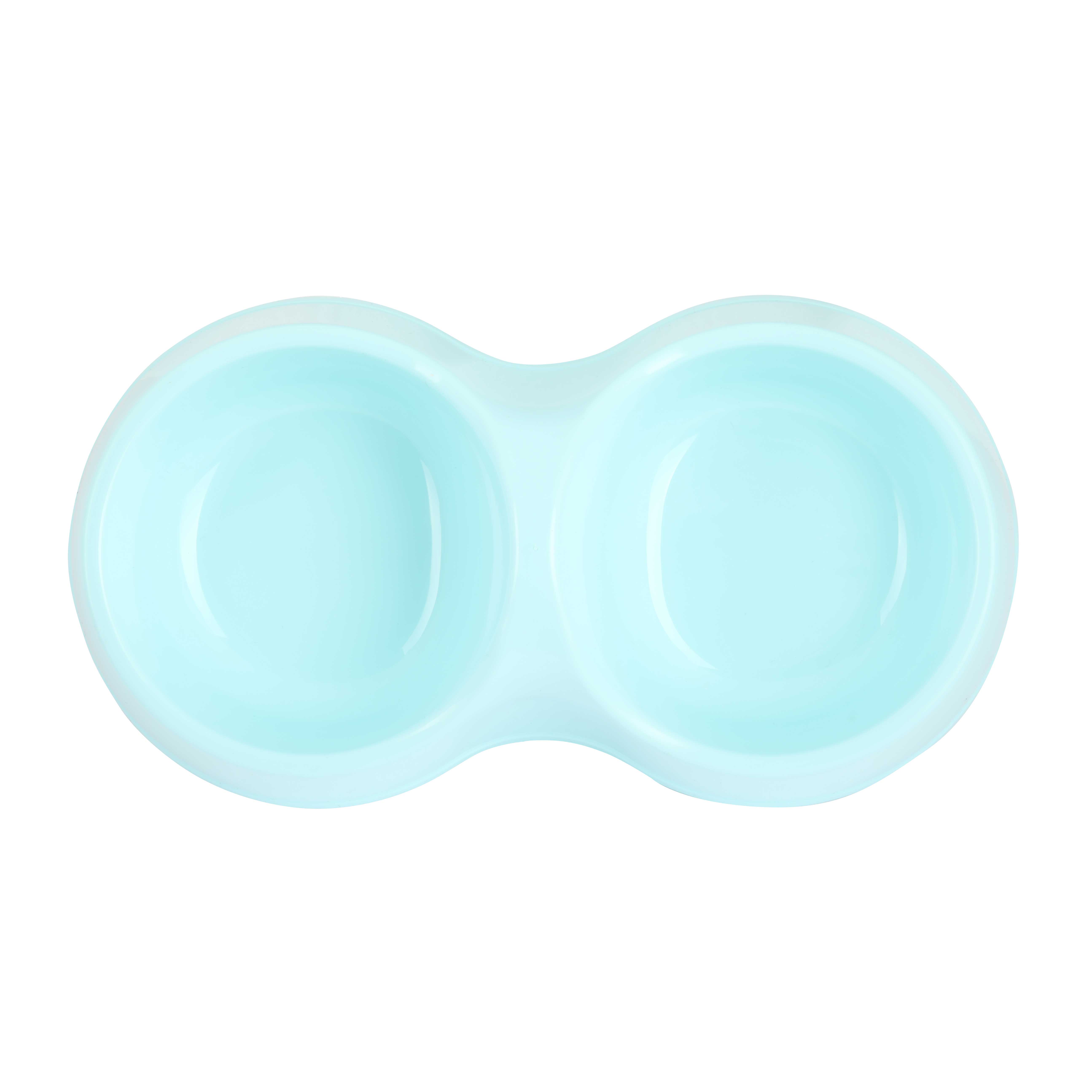 Миска ALTA для кошек "Мур-мяу" 0,2л двойная (голубой) 