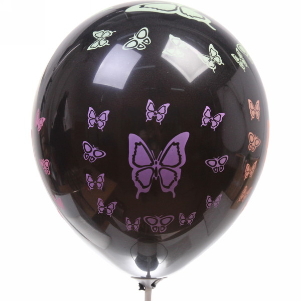 Воздушные шары  5 шт, 12"/25см "Бабочки" , микс