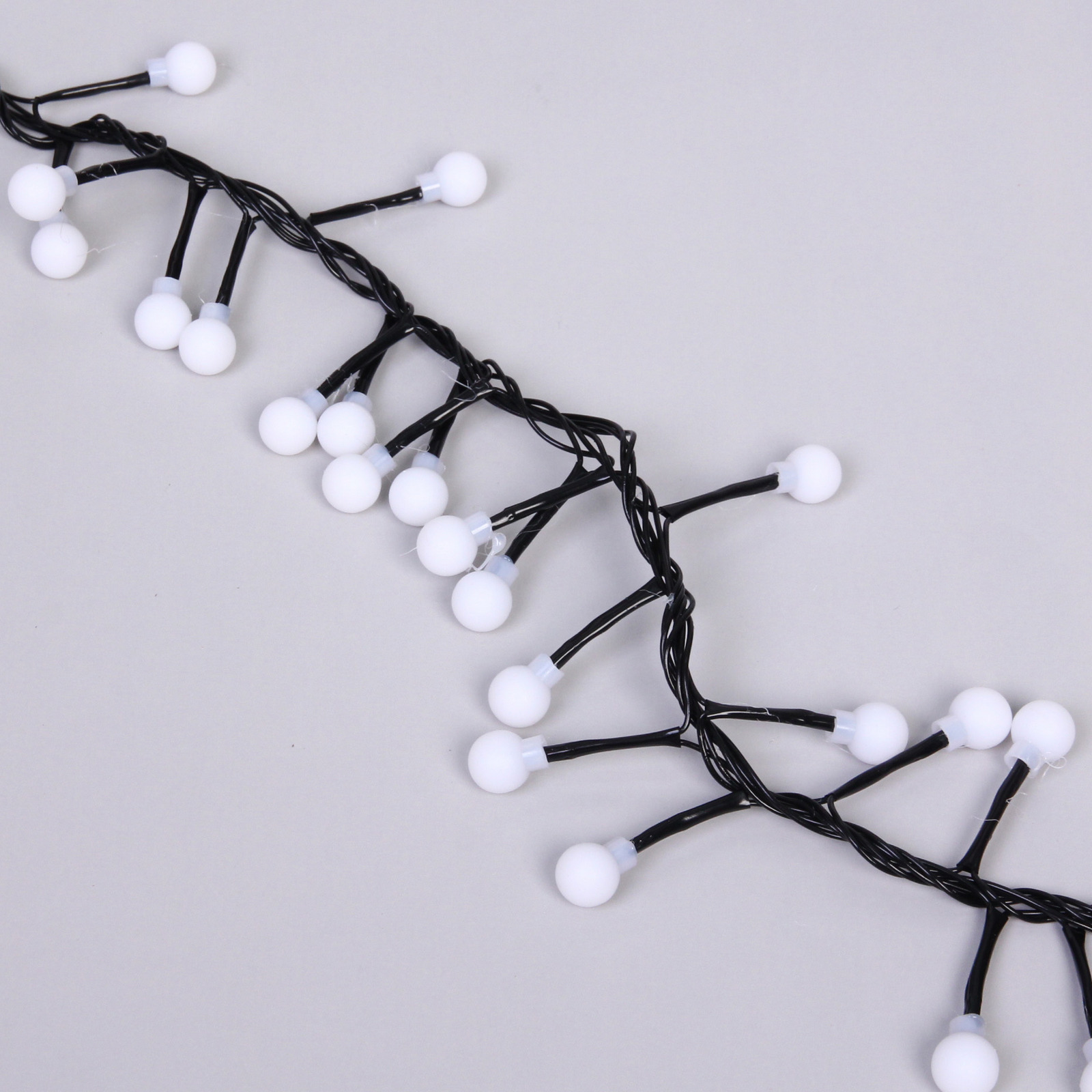 Гирлянда для дома Мишура 4 м, 200 ламп LED, d-1,4 см, черный пров, 8 реж, IP-40, Белый (возможность соединения)