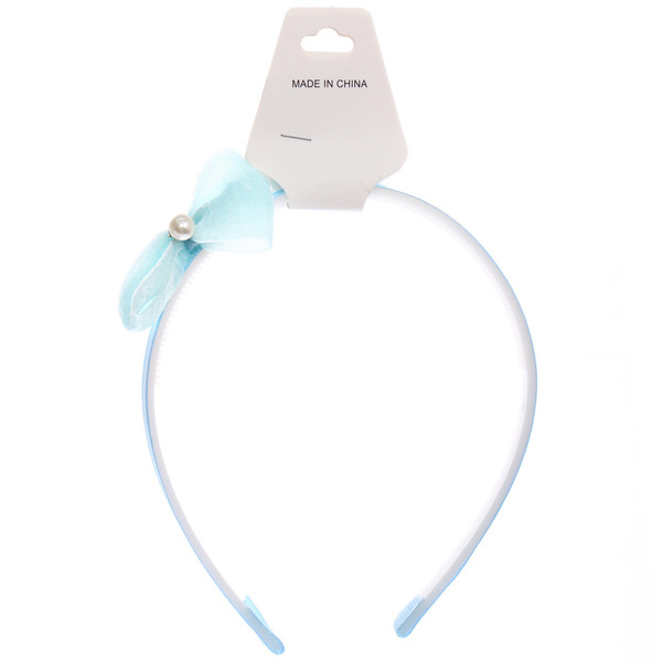 Ободок для волос детский на блистере "РОЗОВОЕ ОБЛАКО", жемчужинка, микс 6 цветов, 1см