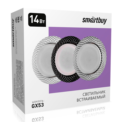 Светильник встраиваемый под лампу GX53, SBL-24SL/WH-GX53/50, серебро/белый