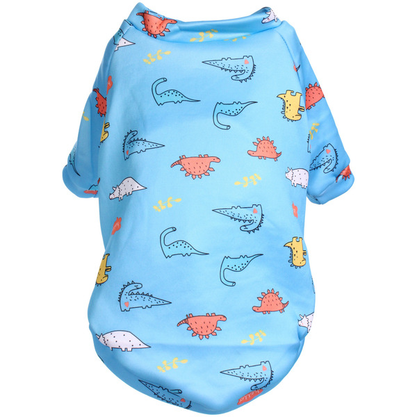 Кофта - толстовка для мелких пород собак "BRO Style", принт динозаврики, р 2XL (на флисе)