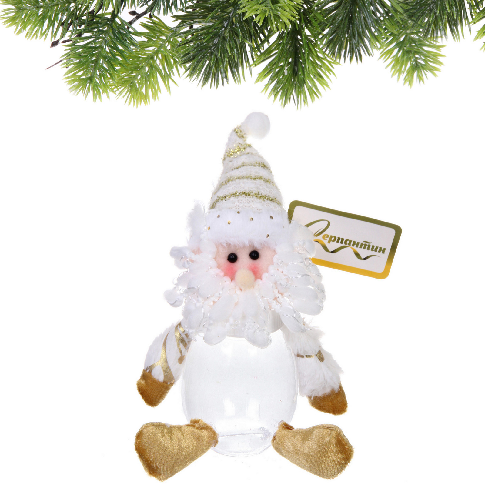 Игрушка новогодняя "Сказка" 10*26 см, с отделением под конфеты (микс)