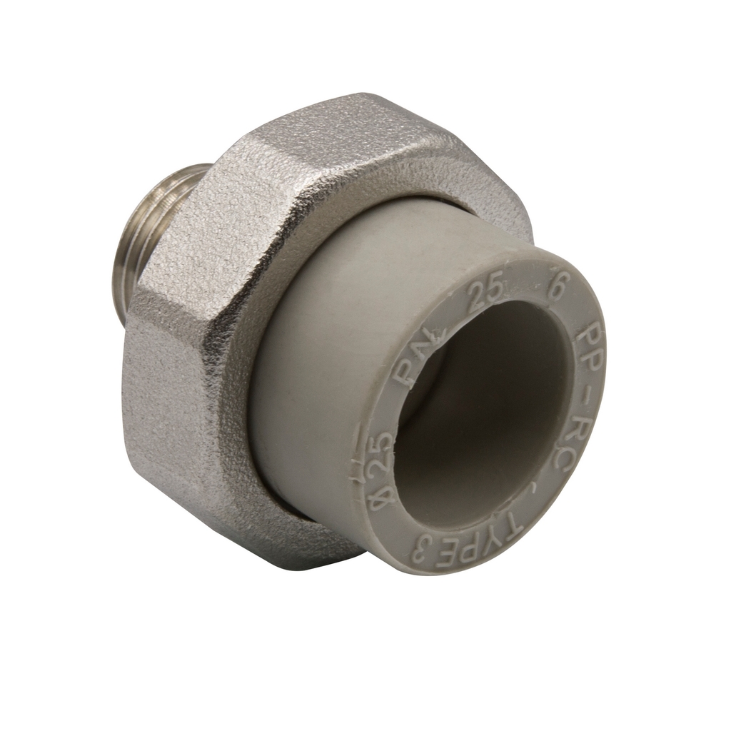 Муфта комб. разъемная, нар 25х1/2'' EVER® plast  СЕРЫЙ (Россия)