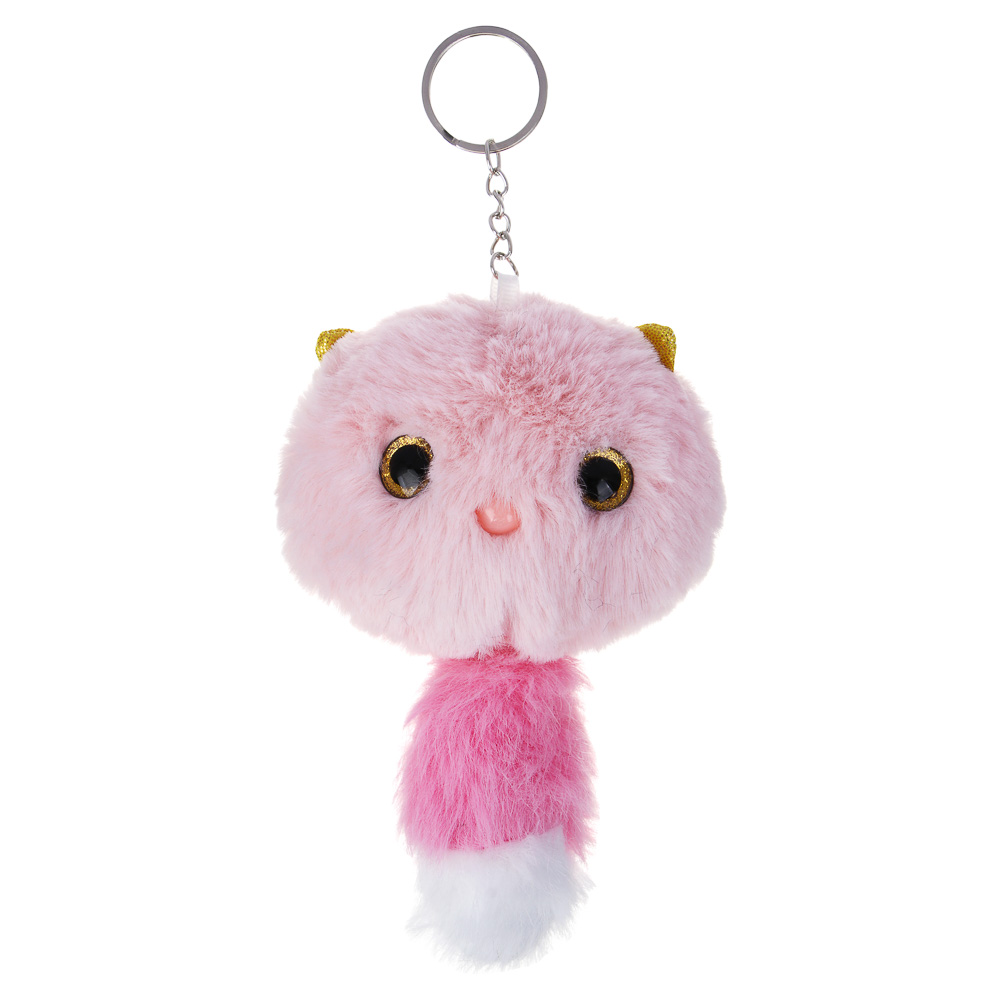 ИГРОЛЕНД Брелок мягкий "Котя с хвостиком" с подвесом, 12 см, полиэстер, 4 цвета