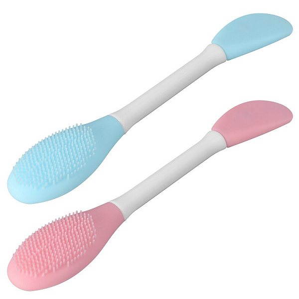 Щетка для ухода за лицом "Двойное сияние". Длина 16,5 см. 2цв 