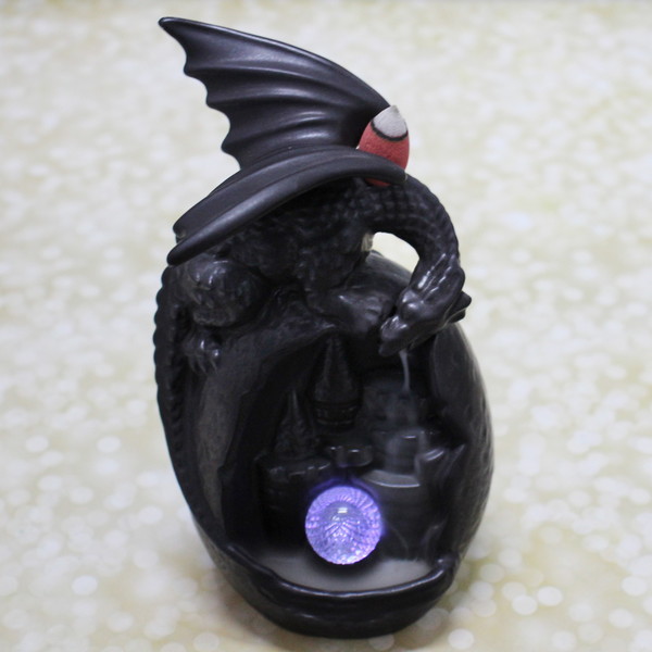 Подставка под стелющиеся благовония "Сказочный дракон" 10*9*19см с подсветкой