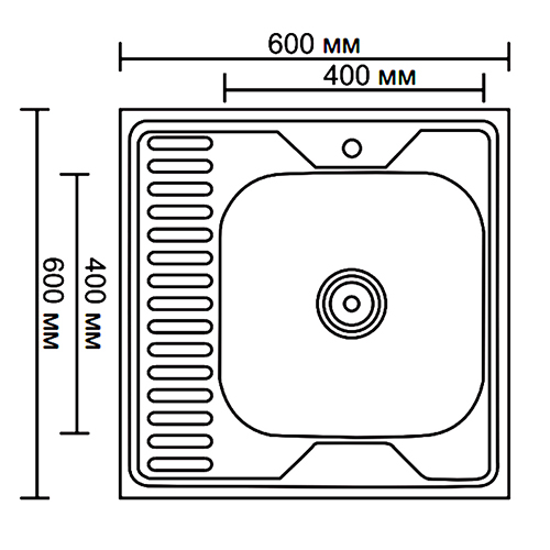 Мойка из нержавеющей стали накладная 60x60 см Ledeme L66060-L