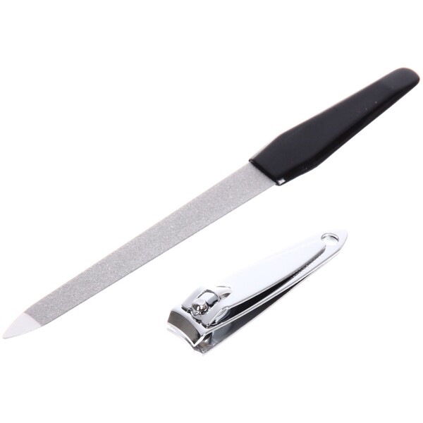 Маникюрный набор на блистере, 2 предмета "Ultramarine", (пилка металлическая 12,8см и кусачки 5,3см)