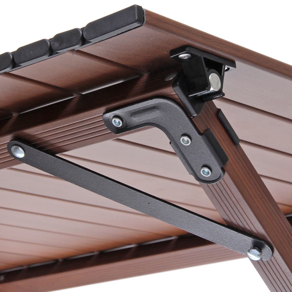 Стол кемпинговый складной DC-5002, 86*58*44 см,  цвет: темное дерево, каркас алюминий, Турист Мастер