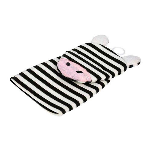 Мочалка варежка для нежной и чувствительной кожи "Зебра", 23х13 см, soft, для бани и сауны,"Банные штучки"