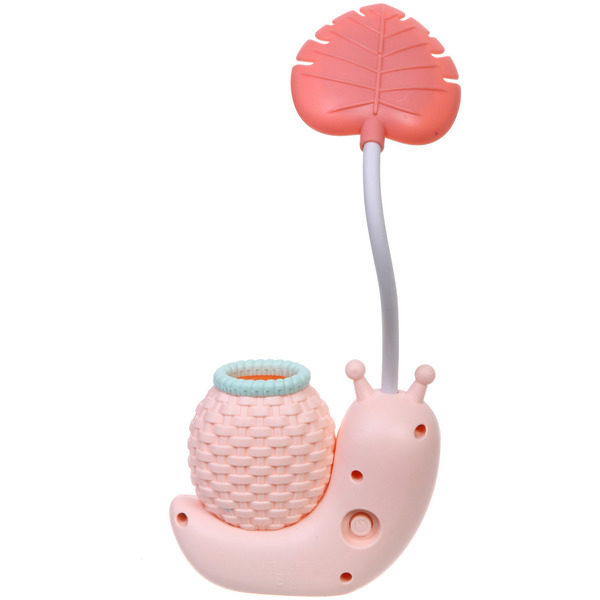 Настольная лампа "Sweet - Улитка" 30*12*7 см LED с подстаканником, USB 0.6-3W, Персиковый