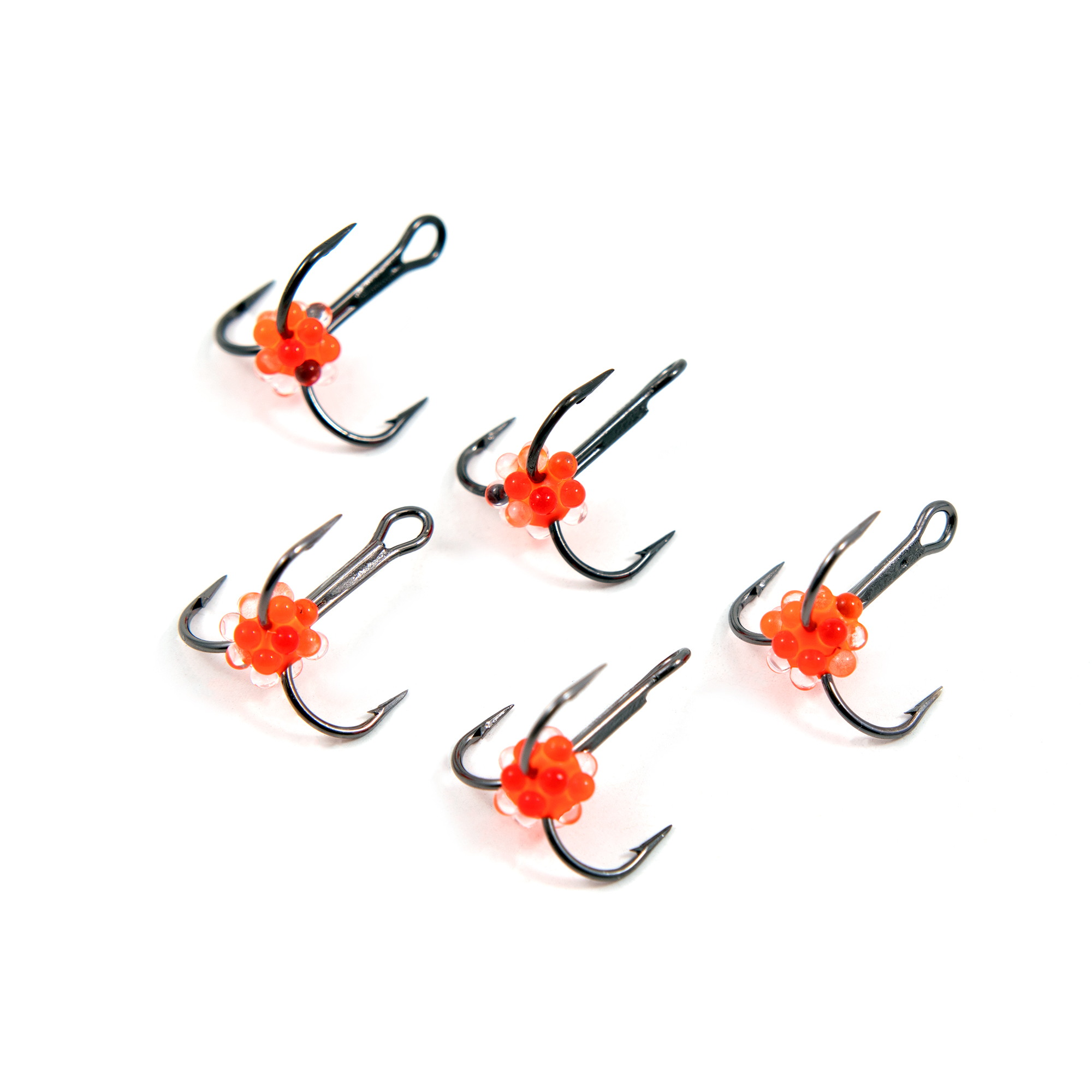 Крючок-тройник ЯМАН с икринкой, размер 10 (INT), цв. ФК (5 шт.)