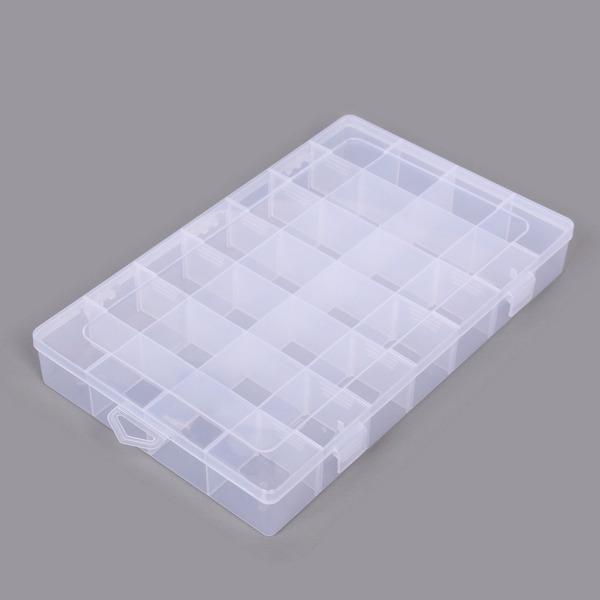 Органайзер для хранения мелочей, 28 ячеек "ИДЕЯДОМА", прозрачный, 34,5*21,8см (наклейка Селфи)