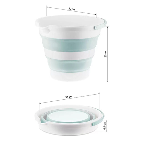 Ведро складное 10 л IDEA ФЛЕКС М 2413, морская волна