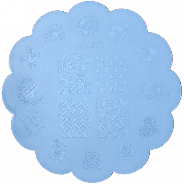 Набор для дизайна ногтей - стемпинг "VivA Manicur", пластина ажурная, микс 4 цвета, 17*11см