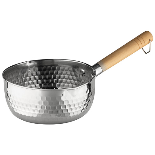 Ковш из нерж стали, DOMESTICO, 1.8 л, рифлёный, с деревянной ручкой с подвесом