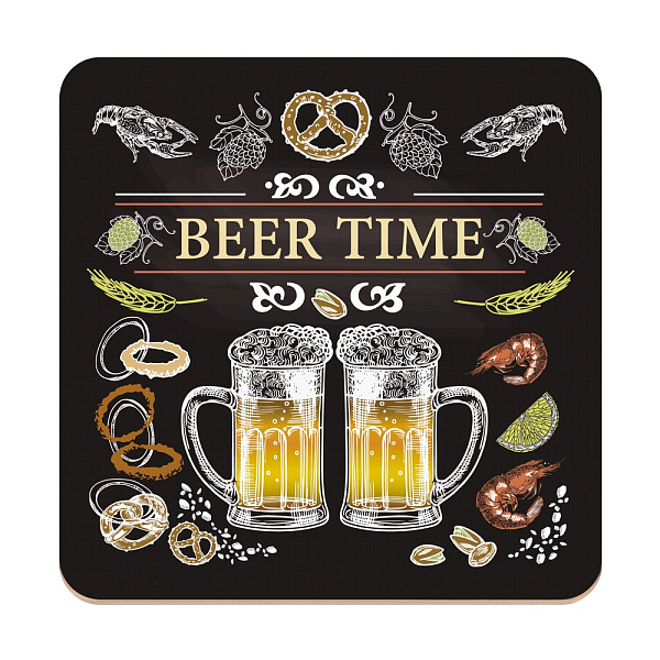 Подставка под горячее "BEER TIME". Размер 14х14см    #