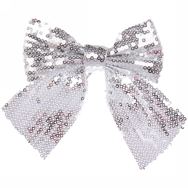 Бант на ёлку "Блеск" 12*14 см (набор 2 шт), Серебро