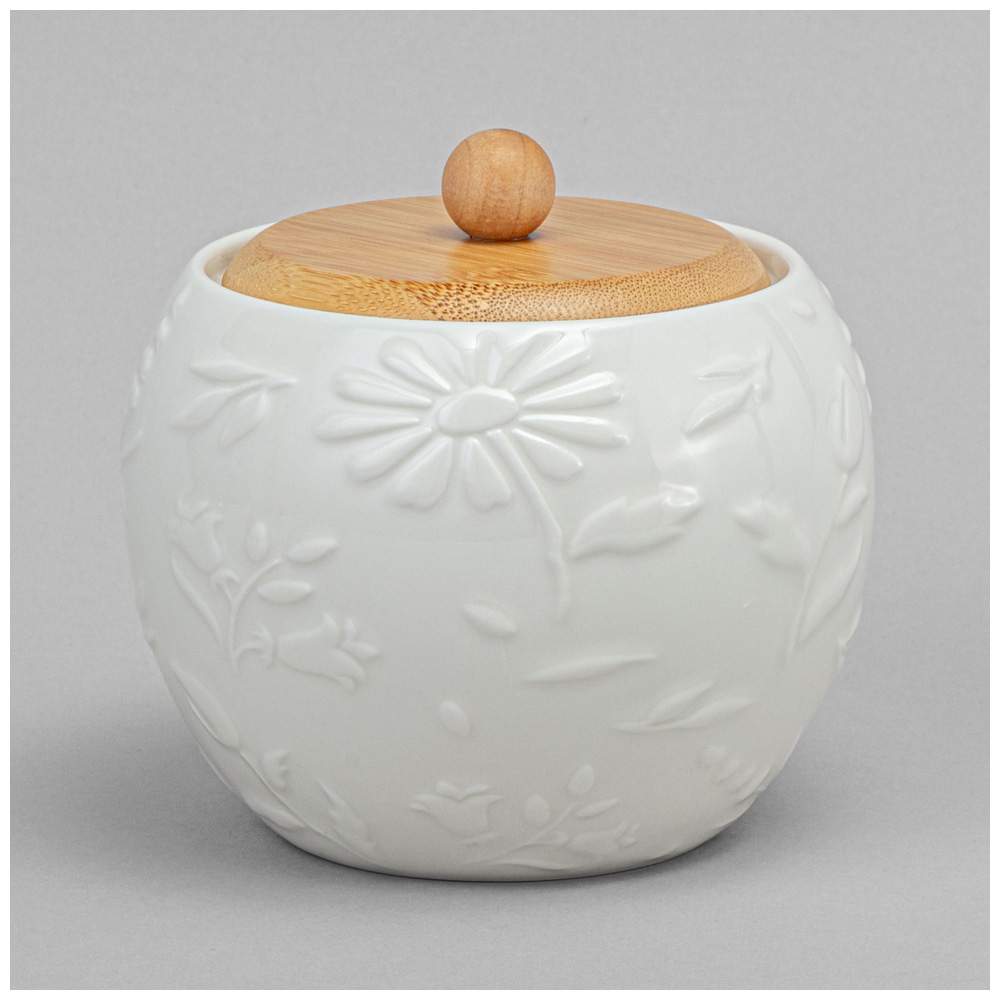 НАБОР БАНОК LEFARD, FLOWERS STORY, С ДЕР. КРЫШКОЙ НА ДЕР. ПОДСТАВКЕ 2 ШТ. 12*11 СМ 550 МЛ