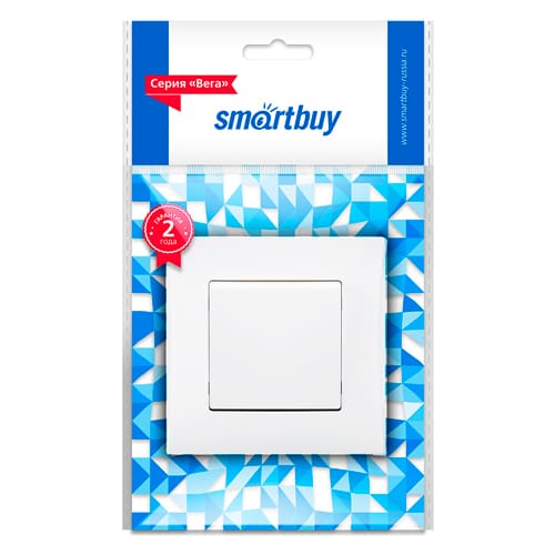 Выключатель 1-клавишный 10А белый "Вега" (SBE-08w-10-SW1-0)