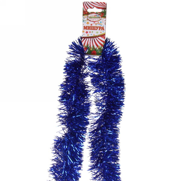 Мишура 2 м 6 см "Изумрудный блеск", Синий