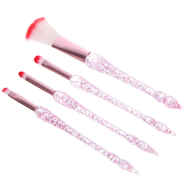 Кисти для макияжа 4шт "ДИ МАРКО", цвет розовый, 21,5*6,5/16см