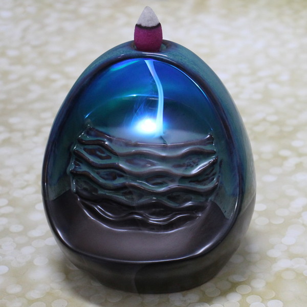 Подставка под стелющиеся благовония "Стеновой водопад" 11*10*11,5см с подсветкой