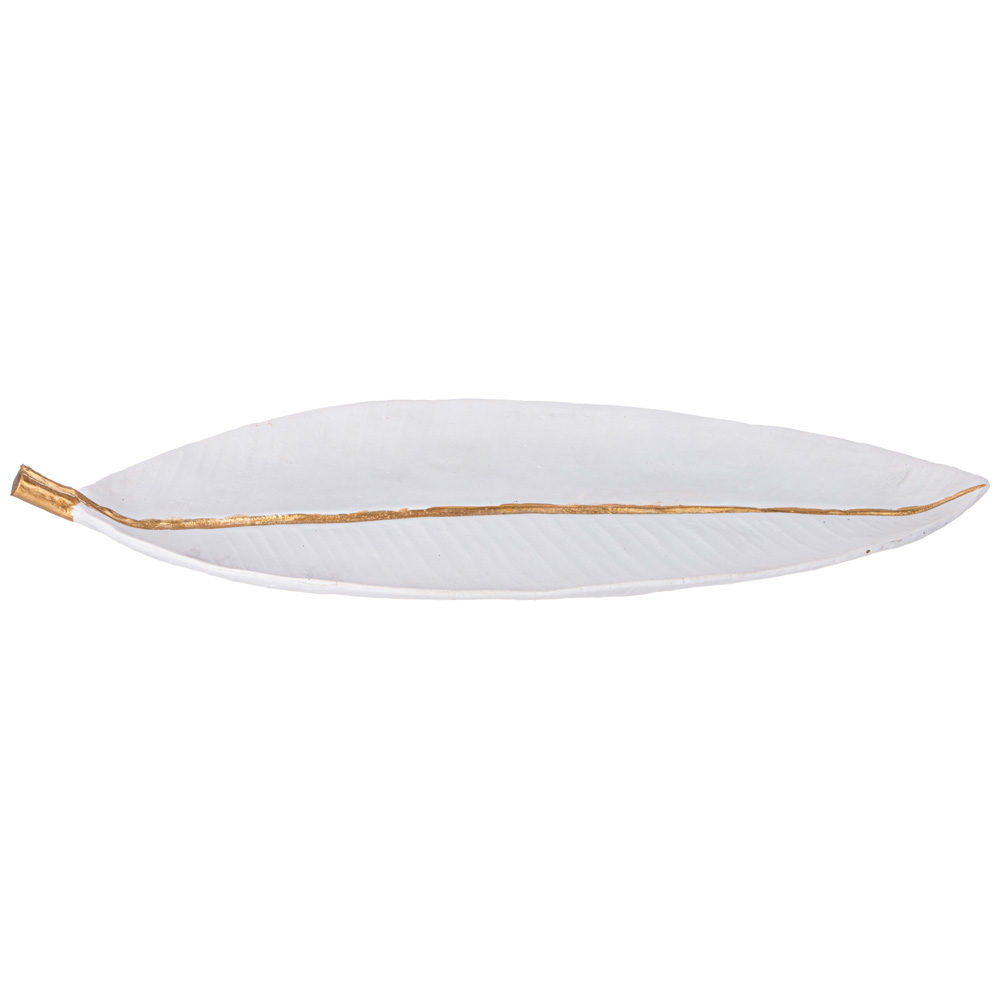 БЛЮДО ДЕКОРАТИВНОЕ, LEAF, ЦВЕТ:БЕЛЫЙ 39*16, 5*4СМ