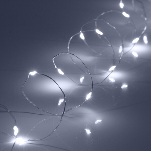 Гирлянда для дома на батарейках 3,0 м 30 ламп LED, 1 реж.,IP-20, Белый