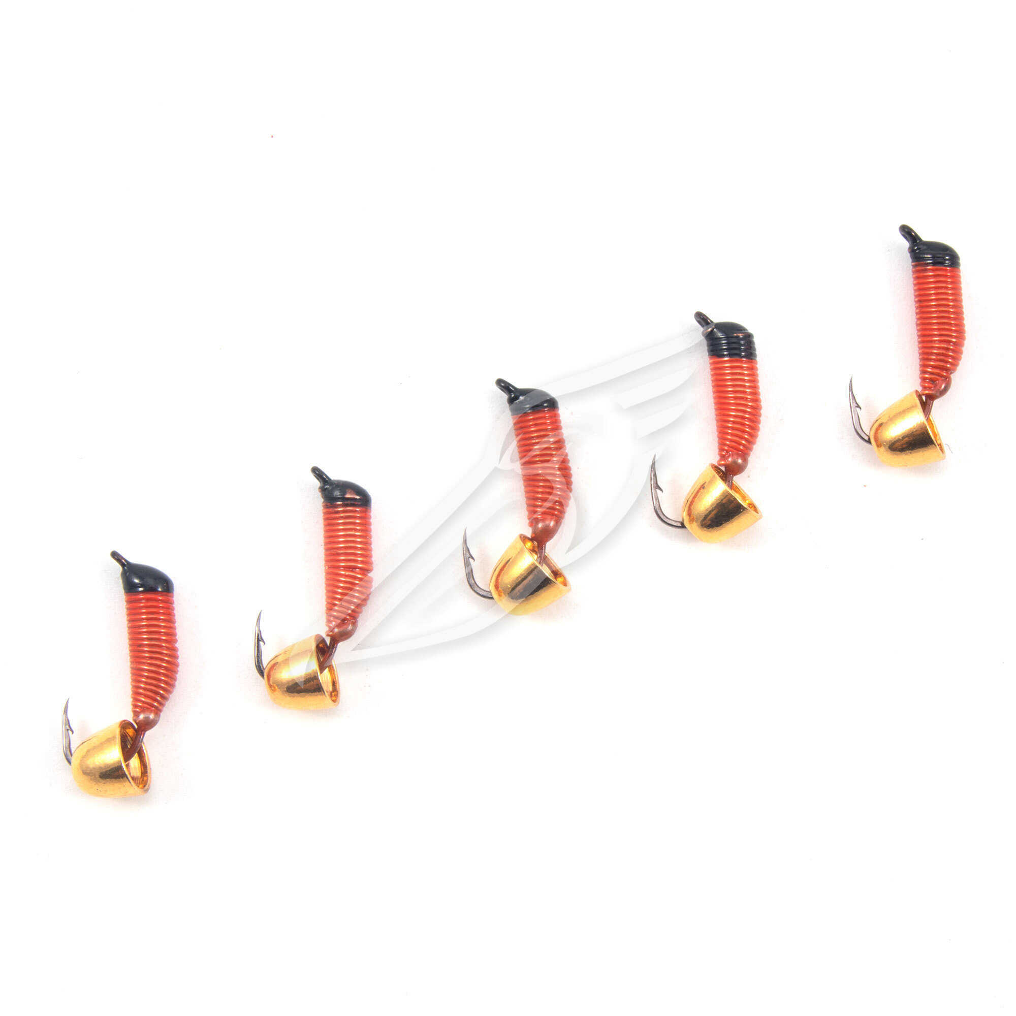 Мормышка вольф. безнасадочная "ЯМАН" Ручейник №5, d-2 мм, L-9.5 мм, вес 0,90 гр., колокол золото, цв