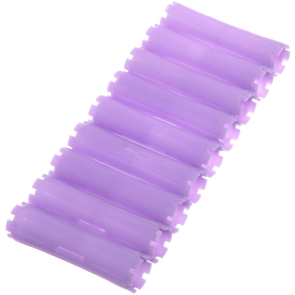 Бигуди пластмассовые-коклюшки 9шт "Styling", микс 6 цветов, d=2,2см (прозрачный пакет с подвесом), без резинки