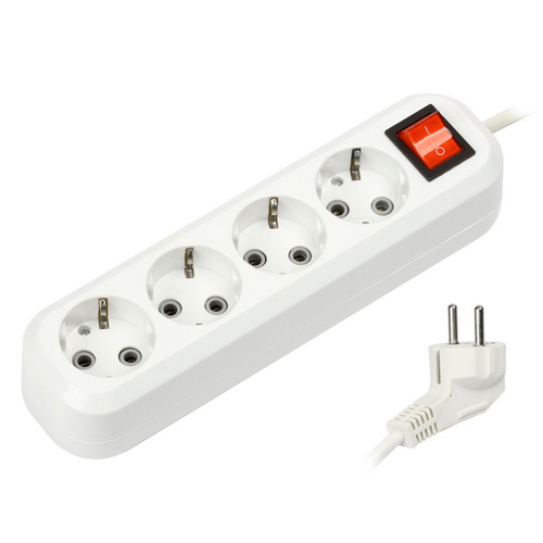 Удлинитель 4-местн 2 м с заземлением "Smartbuy" с выключ. 16А/3,5кВт ПВС 3х1 мм² (1/40)