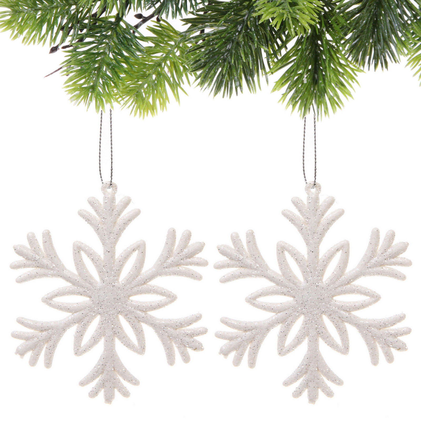 Подвеска "Снежное волшебство" 10 см (набор 2 шт), белый