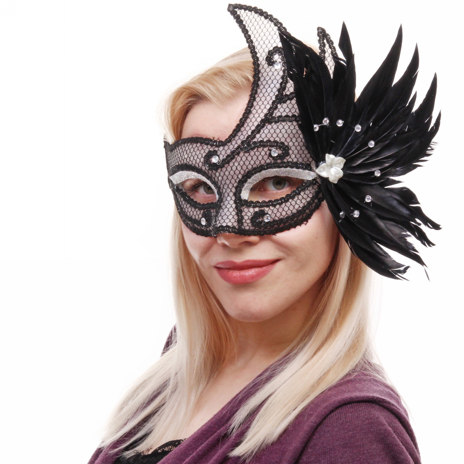 Маска карнавальная "Богема", черный