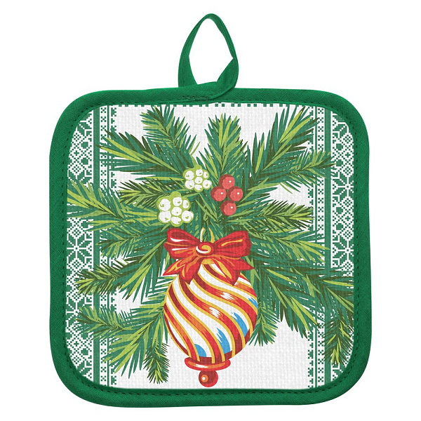 Прихватка "Новогодние узоры". Размер 16х16см. 4 диз.  