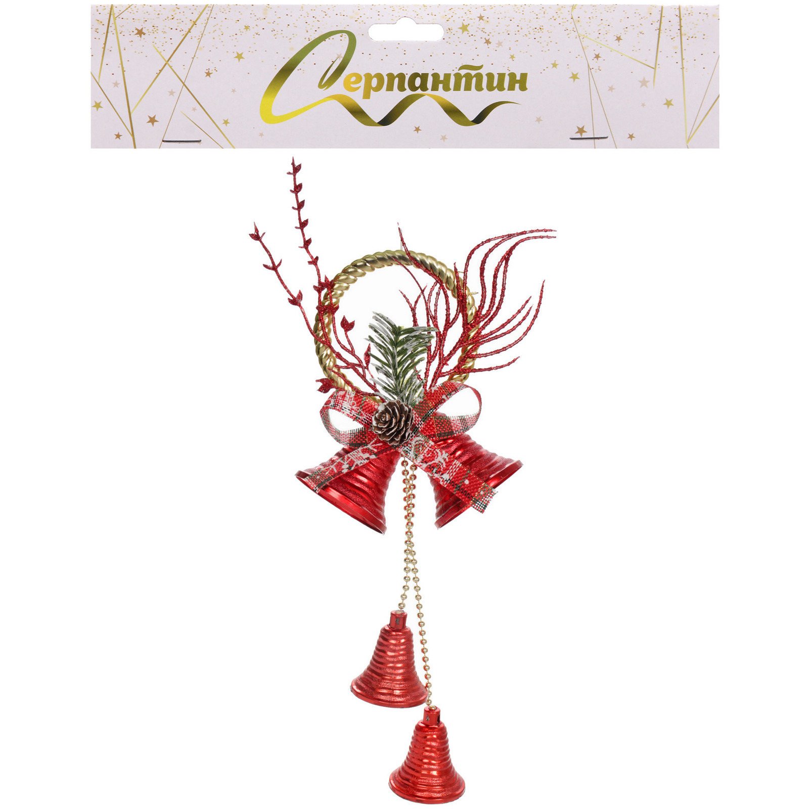 Украшение новогоднее "Сказочный звон" 12*30 см, Красный