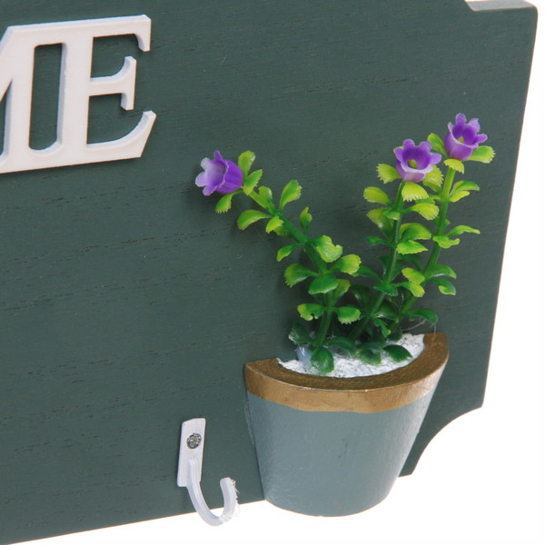 Ключница настенная "ЛАМИНГТОН", 3 крючка, цвет бирюзовый, 25*15см