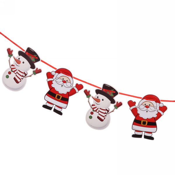 Гирлянда новогодняя 3 м "Дед Мороз и Снеговичок", 18х16 см