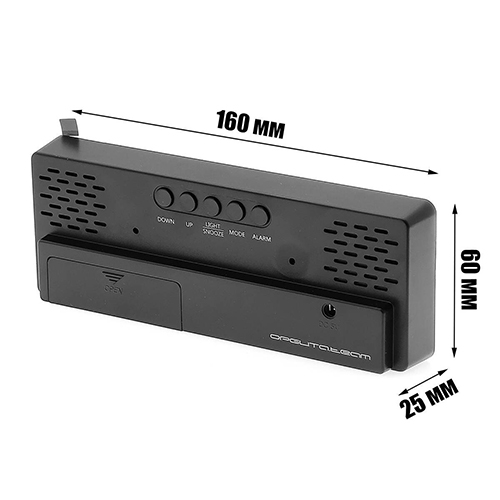 Часы настольные Орбита OT-CLT12 RGB (будильник, температура, дата), черные